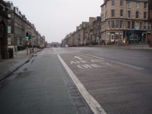An empty street,